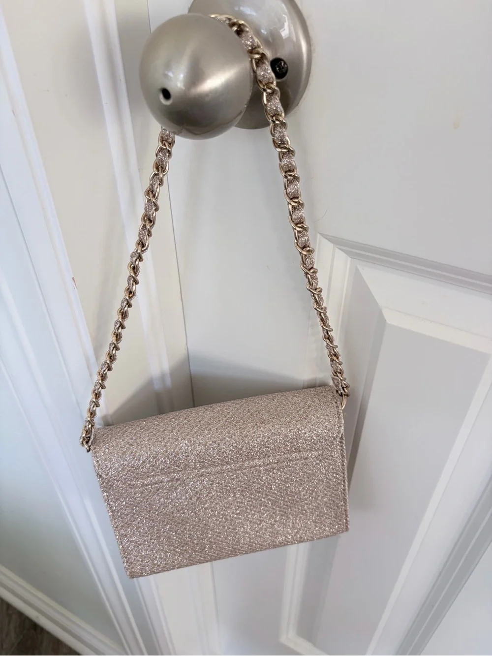 Janie and Jack Gold Shimmer Bow Bag